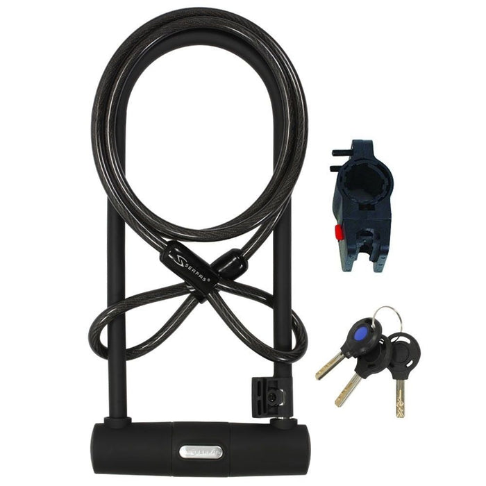 Serfas UL-290C 290mm U-Lock W/Bracket and Cable