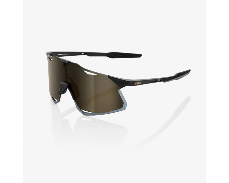 100% Hypercraft Matte Black - Soft Gold Mirror Lens