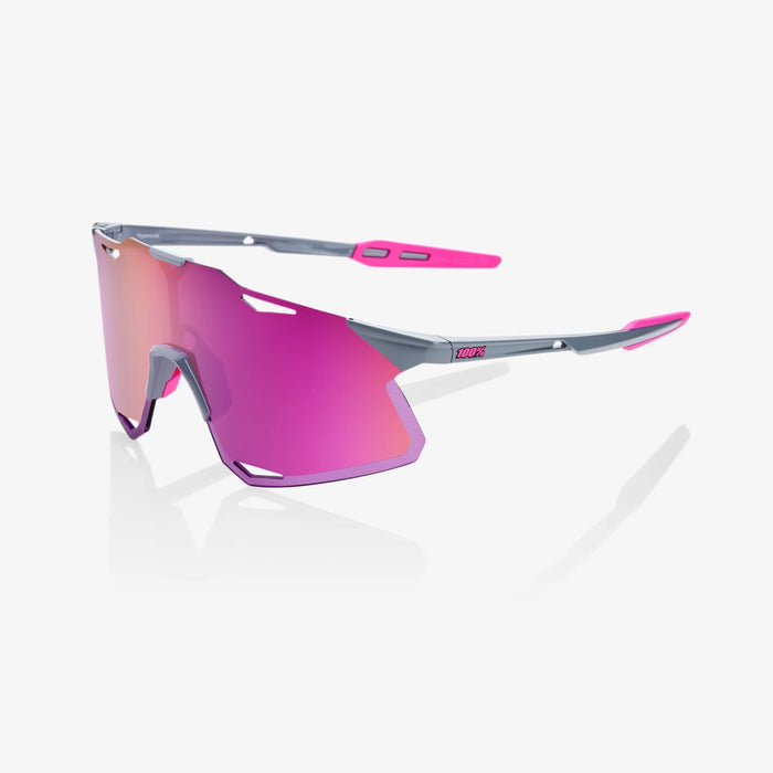 100% Hypercraft Tokyo Night - Gloss Light Grey - Purple Multilayer Mirror Lens