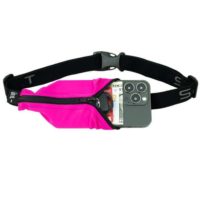 SpiBelt Running Belt Fuchsia With Black Zipper